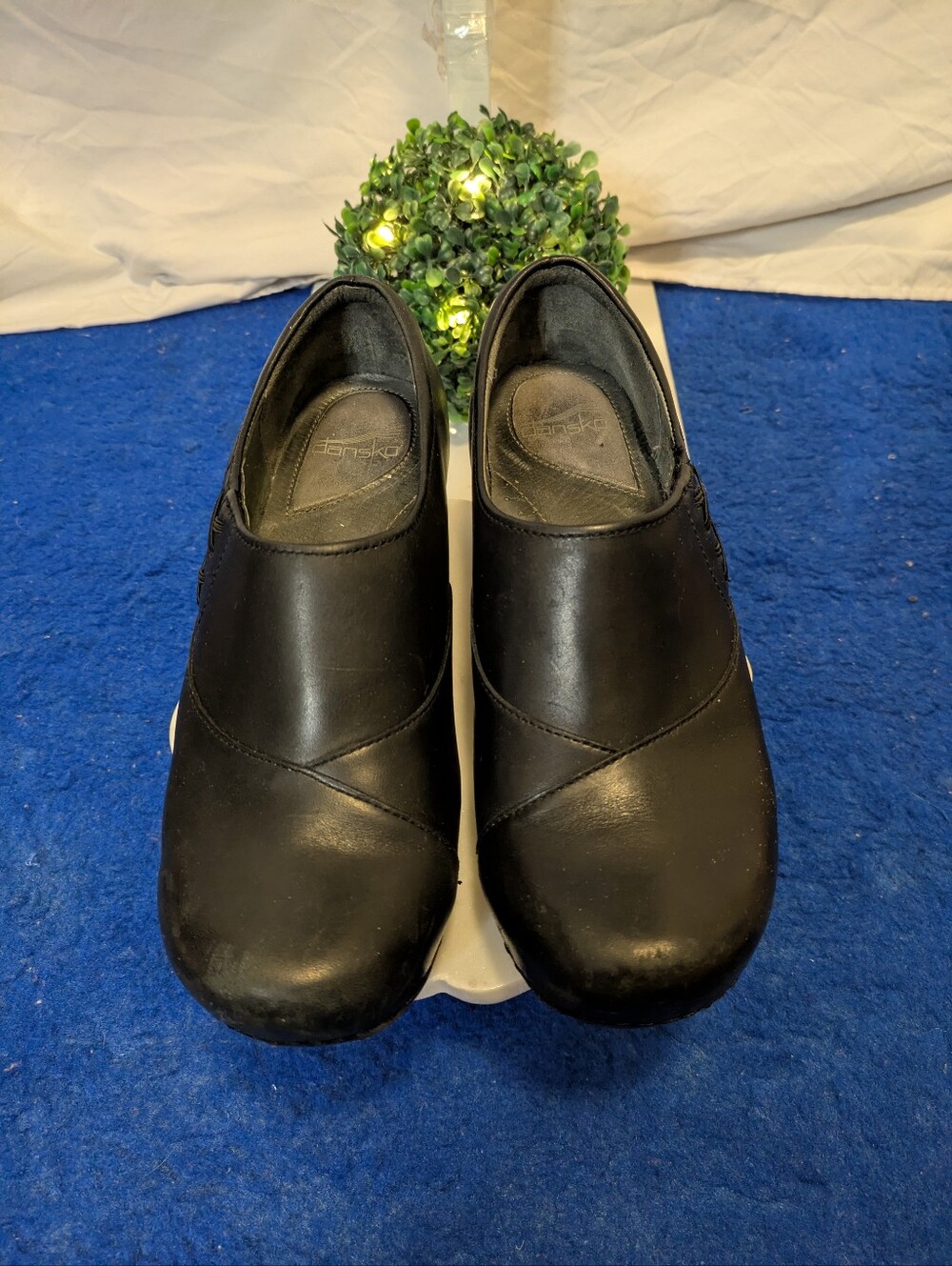 Dansko Stacie Black Leather Comfort Clogs Work Shoes Size 40 (9.5)